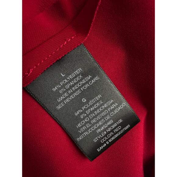 Norma Kamali Sweetheart Wrap Jersey Dress Long Sleeve in Deep Red Size Large - Picture 9 of 10